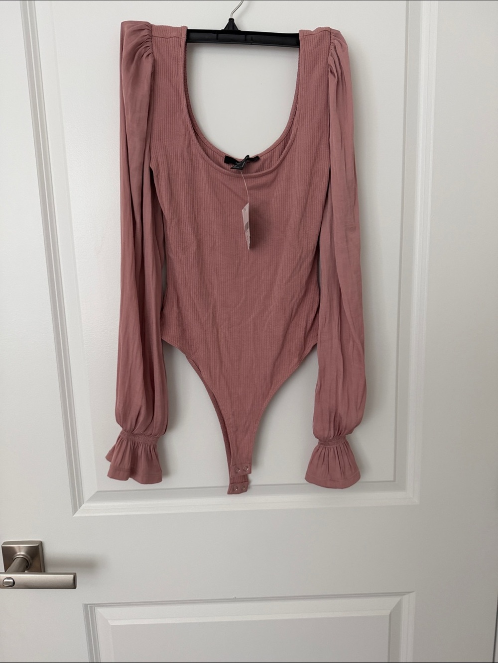 Dusty Pink Women Long-Sleeve One-Piece Bodysuit